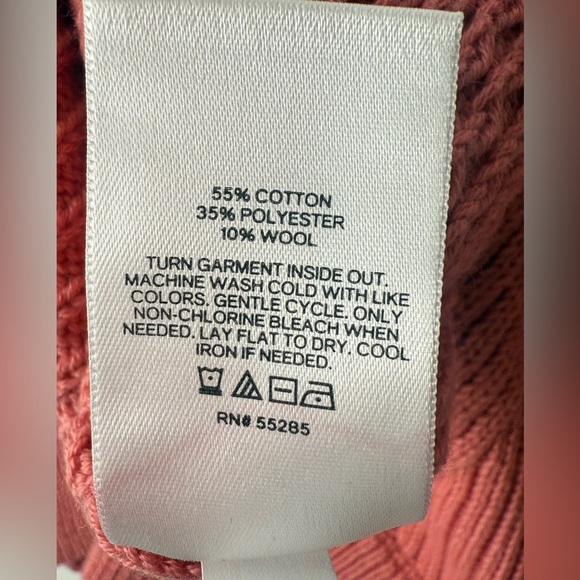 Express Rose Pink Ribbed Cap Sleeve Mock Turtleneck Shirt Wool Blend Med. Career - Picture 9 of 10